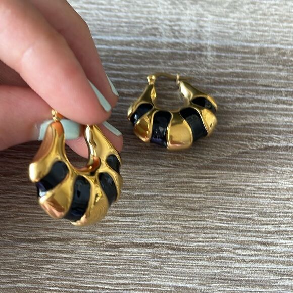 Vintage style hoop earrings N160 - Picture 3 of 4